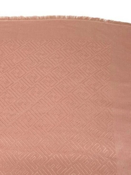 FENDI Zucca FXT924 Pink Silk Wool Scarf